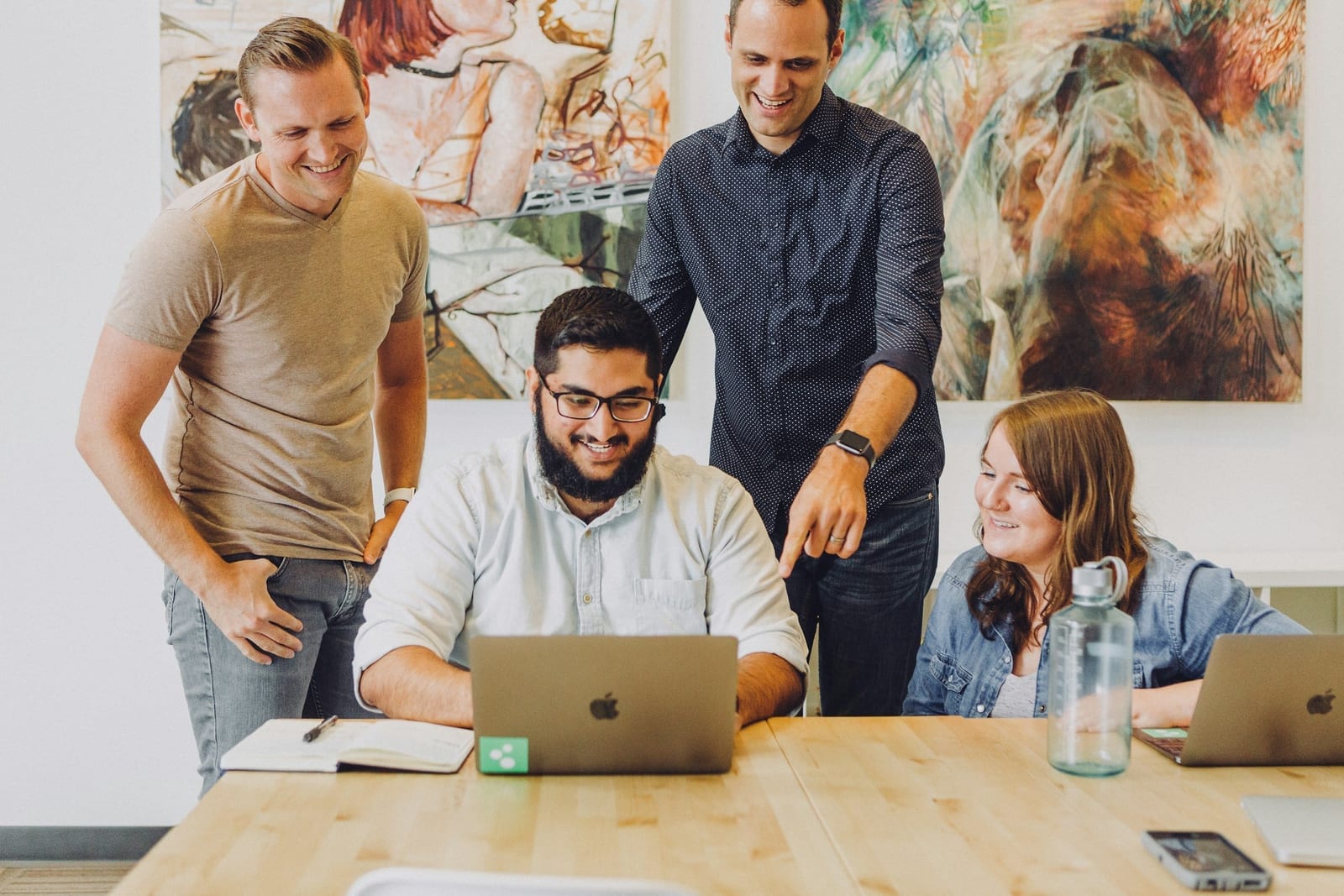 Agency team reviewing deliverables with a client.